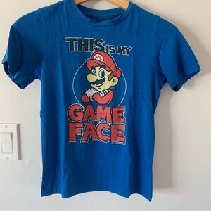 Mario Game Face Boys Medium M Blue Video game